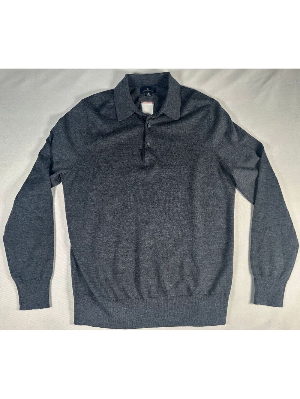 Brooks Brothers Mens Collared Sweater 100% Merino Wool Size Large NWT